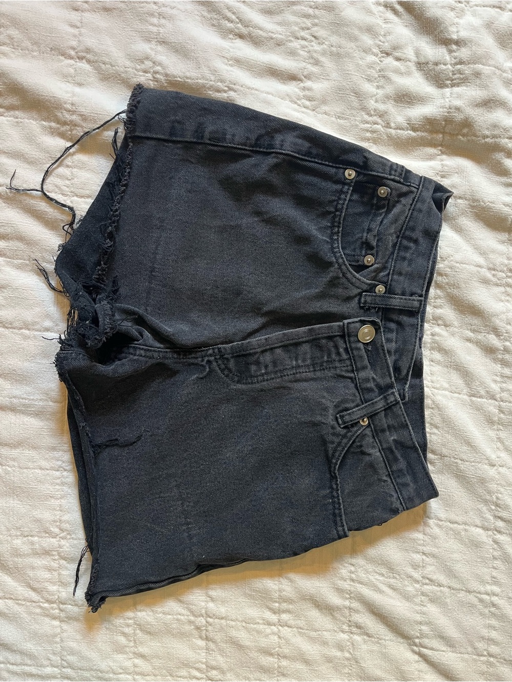 Rue21 Black Frayed Hem Denim Shorts